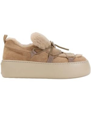 Roger Vivier Snow Lace-Up Sneakers - Natural