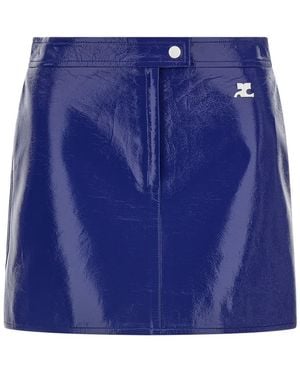 Courreges Glossy Vinyl Skirt - Blue