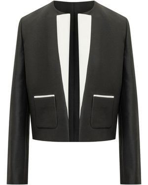 Tom Ford Solid Round Neck Blazer - Black