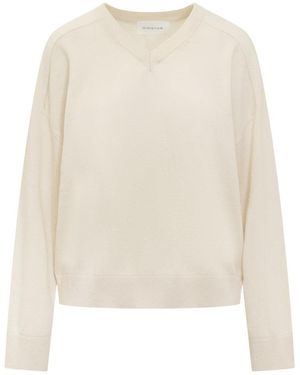 ARMARIUM Solid V Neck Jumper - White