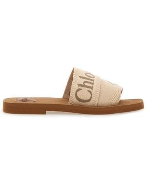 Chloé Logo Flats - Natural