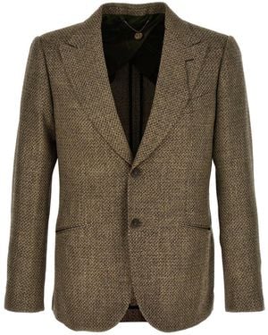 Maurizio Miri Notched Lapel Blazer - Green