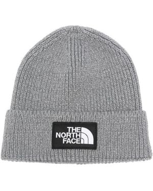 The North Face Logo Patch Beanie Hat - Grey
