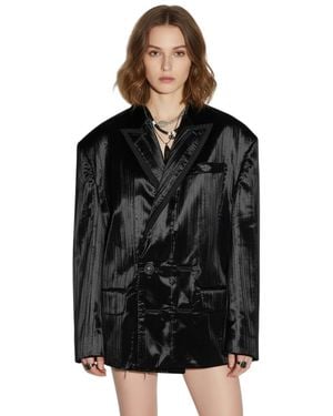 DSquared² Solid Notched Lapel Blazer - Black