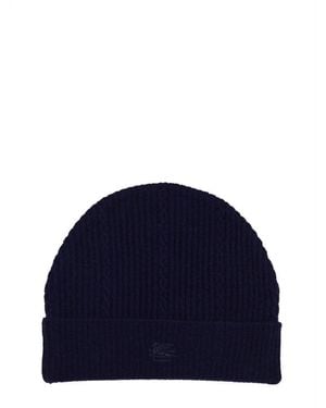Etro Logo Beanies Hat - Blue
