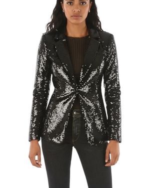 Philipp Plein Embellished Notched Lapel Blazer - Black