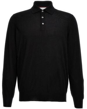 Brunello Cucinelli Knitted Polo Shirt - Black