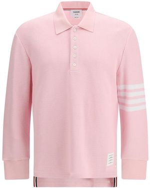 Thom Browne Shirt Collar Polo - Pink