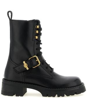 Versace Leather Boots - Black