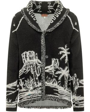 Alanui Jacquard Cardigan - Black