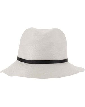 Filippo Catarzi 1910 Paper-Blend Brimmed Cowboy Hat - White