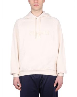Sunnei Logo Hood Sweatshirts - White
