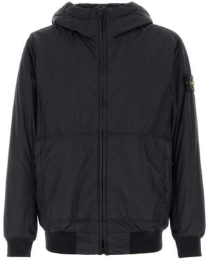 Stone Island Logo Nylon Blouson Jacket - Blue