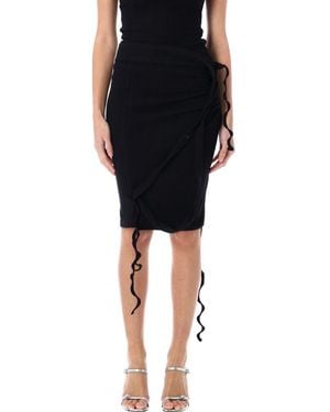 OTTOLINGER Ribbed Mini Skirt With Asymmetric Hem And Deconstructed Details - Black