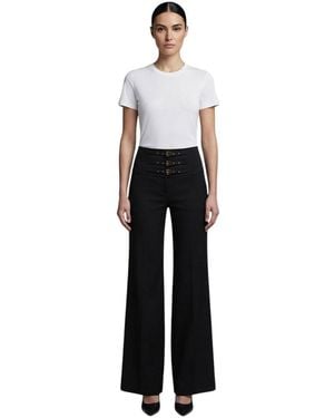 Versace Flared Flat Front Pants - White