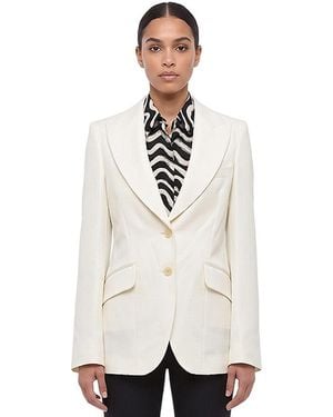 Stella McCartney Solid Peaked Lapel Blazer - White