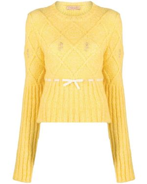 Cormio Interwoven-Design Sweater - Yellow