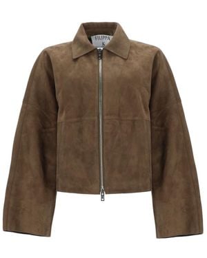 Filippa K Solid Shirt Collar Jacket - Brown