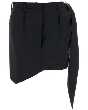 Prada Midnight Mohair Blend Mini Skirt - Black