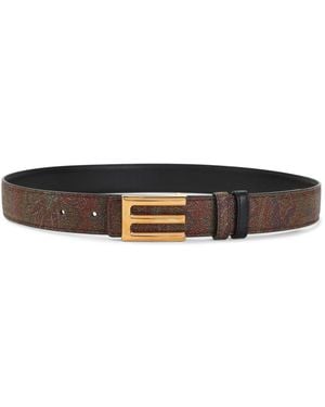 Etro Paisley Signature Print Belt - Brown