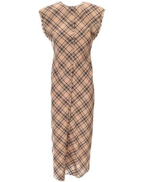 Ami Paris Plaid Long Dress - Natural