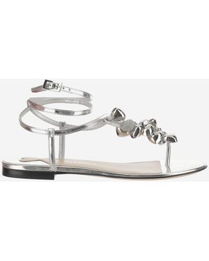 Mach & Mach Leather Sandals - White
