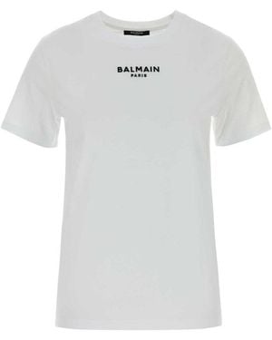 Balmain Logo Crew Neck T-Shirt - White