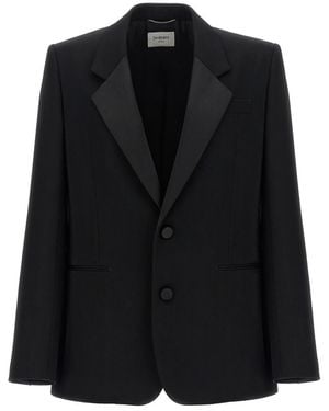 Saint Laurent Notched Lapel Blazer - Black