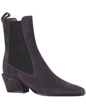 Paris Texas Dark Suede Ankle Boots - Blue