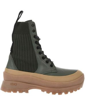 Stella McCartney Leather Combat Boots - Black