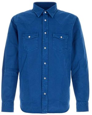 Tom Ford Slim Denim Shirt - Blue