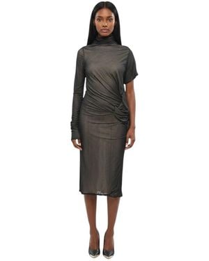 Maison Margiela Mock Collar Midi Dress - Black