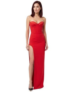 Monot Sweet Heart Neck Maxi Dress - Red