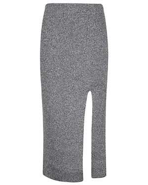 Circus Hotel Viscose Blend Midi Skirt - Gray