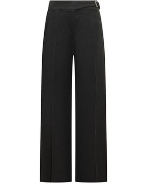 Sportmax Elegant Wide-Leg Trousers - Black