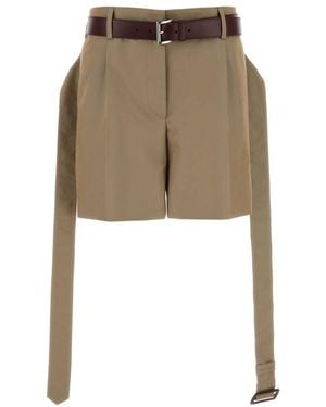 Prada Khaki Twill Shorts - Natural