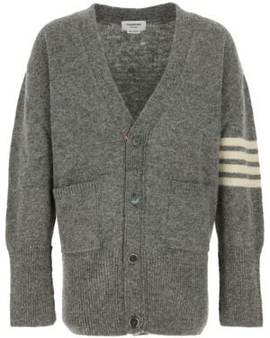 Thom Browne V Neck Cardigan - Gray