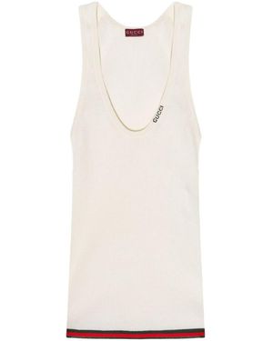 Gucci Logo Tank Top - White