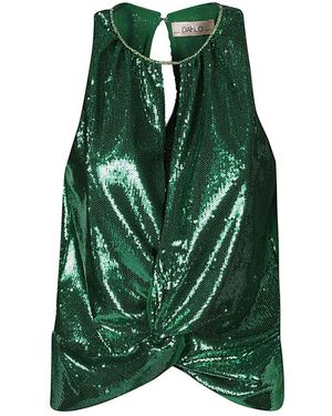 Dahlo Sequin Cropped Top - Green