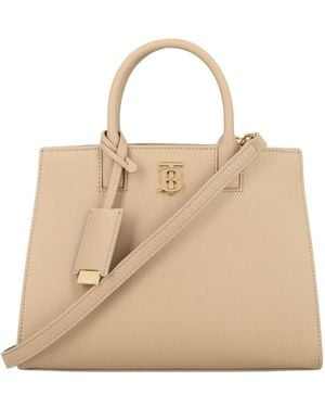Burberry Frances Leather Satchel Bag - Natural