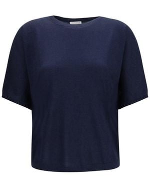 Brunello Cucinelli Solid Round Neck Jumper - Blue