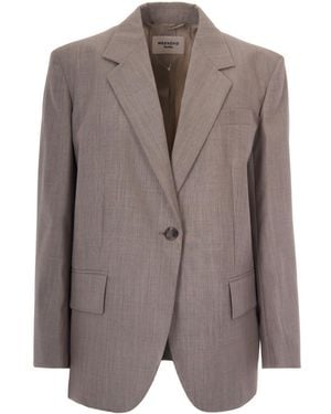 Weekend by Maxmara Solid Notched Lapel Blazer - Brown