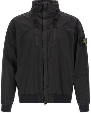 Stone Island Solid Logo Jacket - Gray