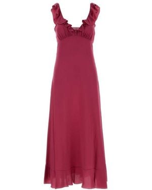 Chloé Tyrian Crepe Dress - Red