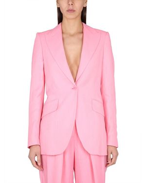 Stella McCartney Solid Notched Lapel Blazer - Pink