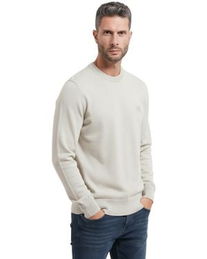 BOSS Light Crew Neck Sweater - White