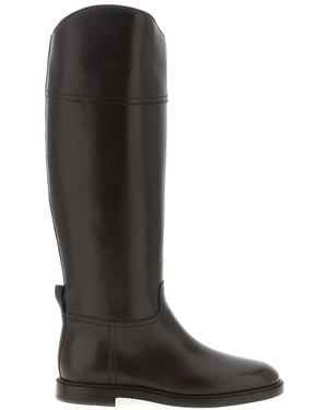 Brunello Cucinelli Leather Boots Monile - Black