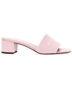 Givenchy Logo Print Low Heel Sandals - Pink