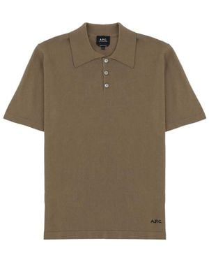 A.P.C. Shirt Collar Polos - Green