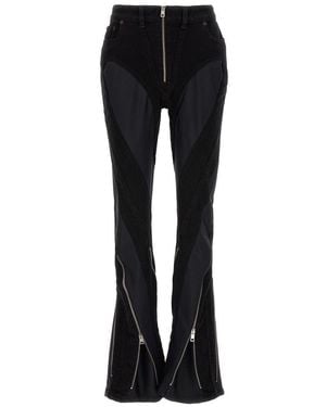 Mugler Flared High Rise Jeans - Black